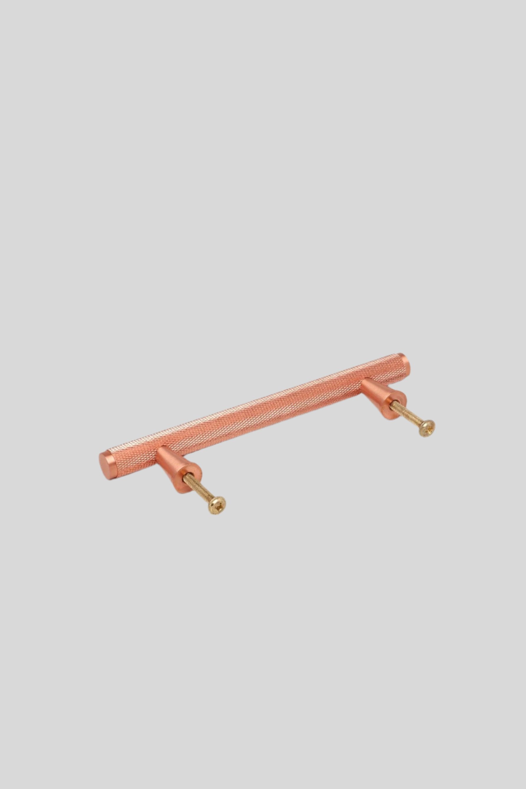 Metalware Direct Mayfair collection Solid Brass Rose Gold Finish Knurled T-Bar Kitchen Cupboard Handles